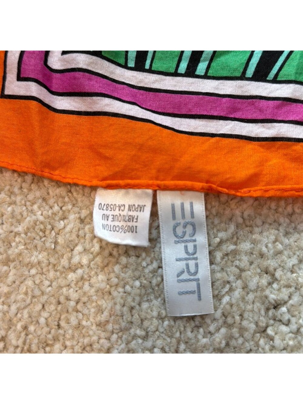 Vintage Esprit Scarf Resnicoff 1985 Beach Pop Art Cotton Bandana Handkerchief 25 - Picture 6 of 6